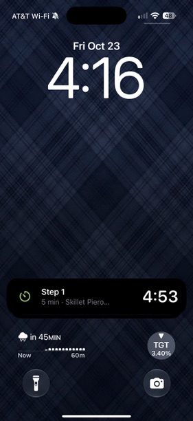 Lock Screen timer counting down 4:53 for Step 1